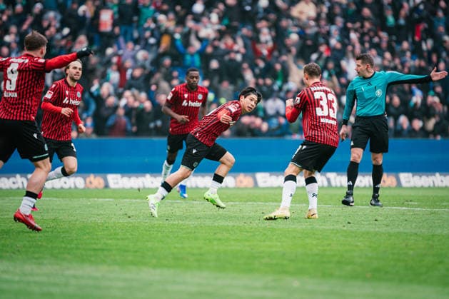 2 Bundesliga Hannover 96 vs Fortuna Düsseldorf, 24 01 2026 GOAL CHEER by Daisuke Yokota Hannover 96, 18 to 1 0 Soccer, 2 Bundesliga, Matchday 19 Hannover 96 vs Fortuna Düsseldorf on 24 01 2026 at Heinz von Heiden Arena, Hannover DFL REGULATIONS PROHIBIT ANY USE OF PHOTOGRAPHS AS IMAGE SEQUENCES AND OR QUASI VIDEO Copyright: xBEAUTIFULxSPORTS Tonhäuserx