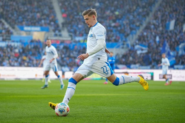Soccer 2 Bundesliga, Matchday 19, Karlsruher SC Hertha BSC on 24 01 2026 in Karlsruhe BBBank Wildpark , Germany, Season 2025 2026 DFB DFL REGULATIONS PROHIBIT ANY USE OF PHOTOGRAPHS as IMAGE SEQUENCES and or QUASI VIDEO In focus Marten Winkler 22, BSC Karlsruhe BBBank Wildpark Germany Copyright: xChristophxKinzingerx