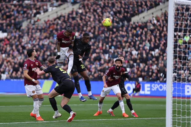24th January 2026; London Stadium, London, England; Premier League Football, West Ham United versus Sunderland; Crysencio Summerville of West Ham United scores with a header in the 14th minute for 1-0  KatiexChan Content restricted for UK based newspaper