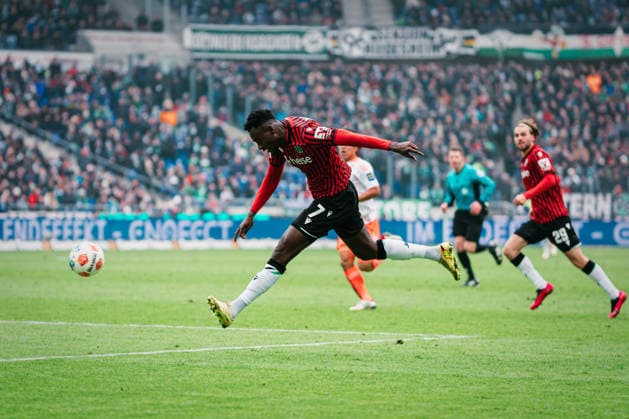 2 Bundesliga Hannover 96 vs Fortuna Düsseldorf, 24 01 2026 Mustapha Bundu Hannover 96, 7 shoots Football, 2 Bundesliga, 19 Matchday Hannover 96 vs Fortuna Düsseldorf on 24 01 2026 at Heinz von Heiden Arena, Hannover DFL REGULATIONS PROHIBIT ANY USE OF PHOTOGRAPHS AS IMAGE SEQUENCES AND OR QUASI VIDEO Copyright: xBEAUTIFULxSPORTS Tonhäuserx