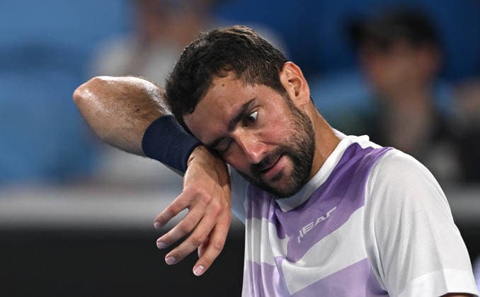 TENNIS AUSTRALIAN OPEN, Marin Cilic of Croatia reacts during the Men™s 3rd round match against Casper Ruud of Norway on day 7 of the 2026 Australian Open tennis tournament at Melbourne Park in Melbourne, Saturday, January 24, 2026. ( NO ARCHIVING MELBOURNE VICTORIA AUSTRALIA  Copyright: xLUKASxCOCHx 20260125164626907182