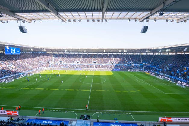 View into the stadium during the 2 Bundesliga match between Karlsruher SC and Hertha BSC at BBBank Wildpark on January 24, 2026 in Karlsruhe, Germany Photo by Silas Schüller DeFodi Images General internal view of the stadium during the 2 Bundesliga match between Karlsruher SC and Hertha BSC at BBBank Wildpark on January 24, 2026 in Karlsruhe, Germany Photo by Silas Schüller DeFodi Images DFB DFL REGULATIONS PROHIBIT ANY USE OF PHOTOGRAPHS AS IMAGE SEQUENCES AND OR QUASI VIDEO Photo by Silas Schueller DeFodi Images