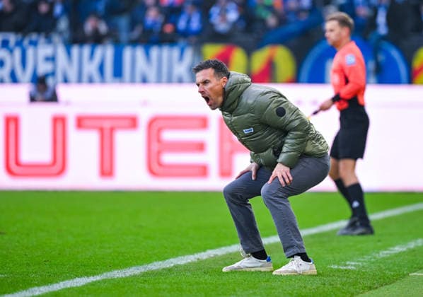 Coach Christian Eichner Karlsruher SC looks on and shouts during the 2 Bundesliga match between Karlsruher SC and Hertha BSC at BBBank Wildpark on January 24, 2026 in Karlsruhe, Germany Photo by Silas Schüller DeFodi Images Coach Christian Eichner Karlsruher SC looks on and shouts during the 2 Bundesliga match between Karlsruher SC and Hertha BSC at BBBank Wildpark on January 24, 2026 in Karlsruhe, Germany Photo by Silas Schüller DeFodi Images DFB DFL REGULATIONS PROHIBIT ANY USE OF PHOTOGRAPHS AS IMAGE SEQUENCES AND OR QUASI VIDEO Photo by Silas Schueller DeFodi Images