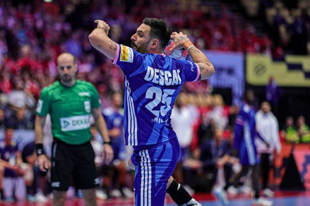 25Descat, Hugo in action Match between FRANCE VS PORTUGAL valid for Men s EHF EURO 2026 at Jyske Bank Boxen in Herning on 24 January 2026. Herning Jyske Bank Boxen Herning Denmark Copyright: xIMAGOx xPRIMExSPORTSxIMAGESx xANGELOxMOREIRAx