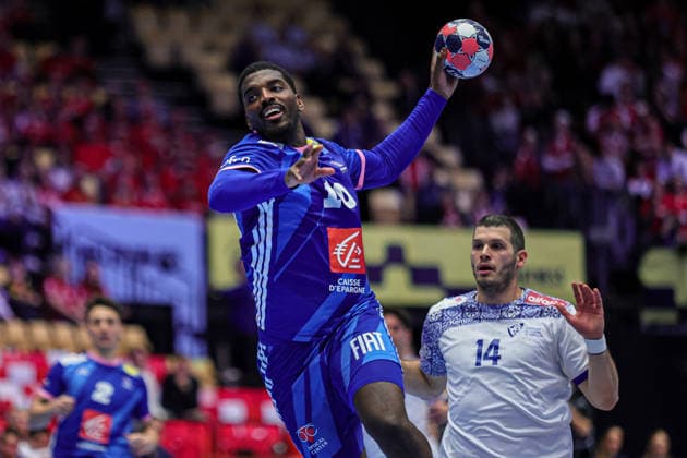 10Mem, Dika in action Match between FRANCE VS PORTUGAL valid for Men s EHF EURO 2026 at Jyske Bank Boxen in Herning on 24 January 2026. Herning Jyske Bank Boxen Herning Denmark Copyright: xIMAGOx xPRIMExSPORTSxIMAGESx xANGELOxMOREIRAx