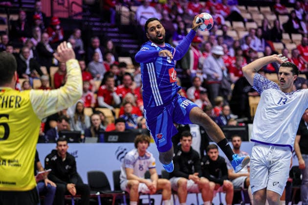 9Richardson, Melvyn in action Match between FRANCE VS PORTUGAL valid for Men s EHF EURO 2026 at Jyske Bank Boxen in Herning on 24 January 2026. Herning Jyske Bank Boxen Herning Denmark Copyright: xIMAGOx xPRIMExSPORTSxIMAGESx xANGELOxMOREIRAx