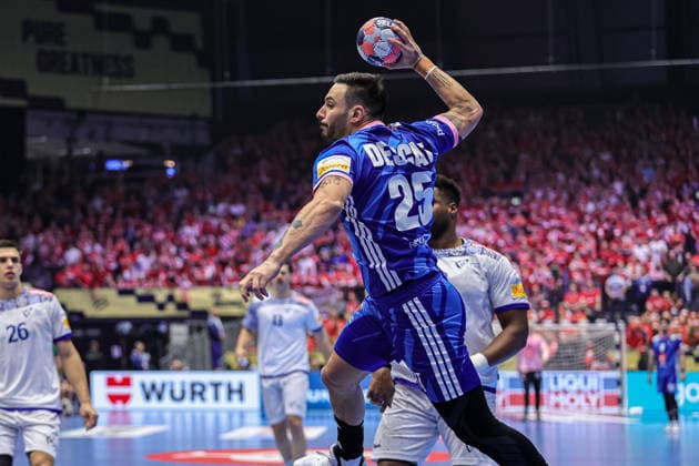 25Descat, Hugo in action Match between FRANCE VS PORTUGAL valid for Men s EHF EURO 2026 at Jyske Bank Boxen in Herning on 24 January 2026. Herning Jyske Bank Boxen Herning Denmark Copyright: xIMAGOx xPRIMExSPORTSxIMAGESx xANGELOxMOREIRAx