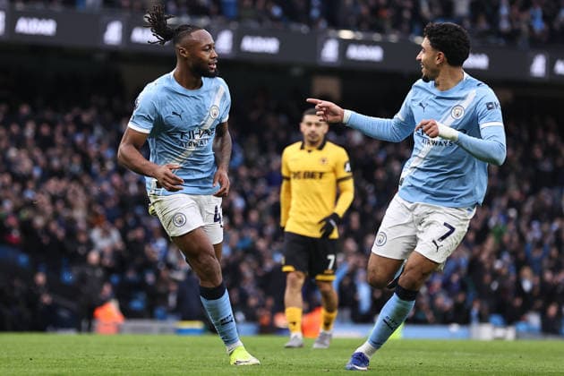 Manchester City v Wolverhampton Wanderers, Premier League Antoine Semenyo of Manchester City celebrates his goal making it 2-0 just before half time during the Manchester City v Wolverhampton Wanderers Premier League match at the Etihad Stadium, Manchester, England on 24 January 2026 Credit: Ryan Crockett Every Second Media Editorial use only. All images are copyright Every Second Media Limited. No images may be reproduced without prior permission. All rights reserved. Premier League and Football League images are subject to licensing agreements with Football DataCo Limited. see https: www.football-dataco.com Copyright: xIMAGO EveryxSecondxMediax ESM-1769-0054 RyanxCrockettx xEveryxSecondxMediax