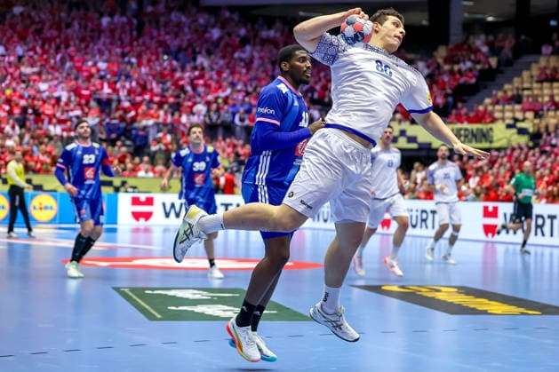 24 01 2026, Handball, Men s EHF EURO 2026, France Portugal, Jyske Bank Boxen in Herning, Denmark, Main Round Ricardo Caldeira Brandao Portugal 86 Denmark