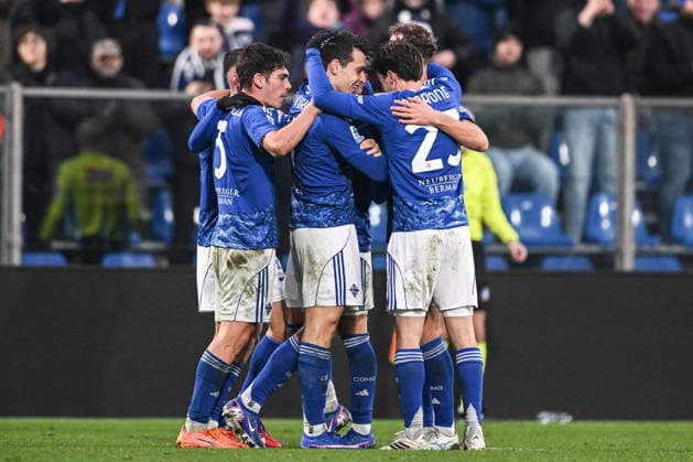 Tasos Douvikas of Calcio Como celebrating after a goal during the Italian Serie A football match between Calcio Como and Torino FC on January 24, 2026 at the Giuseppe Senigallia stadium in Como, Italy Photo Tiziano Ballabio  Copyright: xTizianoxBallabio IPAxSportx xipa-agency.netx xx IPA_70499739 IPA_Agency_IPA70499739