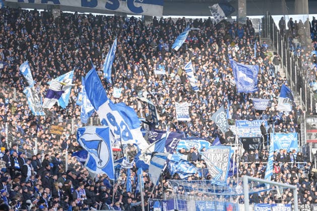 2 Bundesliga, Karlsruher SC vs Hertha BSC, 24 01 2026 Fanblock der Hertha BSC 2 Bundesliga, Karlsruher SC vs Hertha BSC, BBBank Wildpark Karlsruhe, 24 01 2026 DFB DFL REGULATIONS PROHIBIT ANY USE OF PHOTOGRAPHS AS IMAGE SEQUENCES AND OR QUASI VIDEO Copyright: xBEAUTIFULxSPORTS Boscox