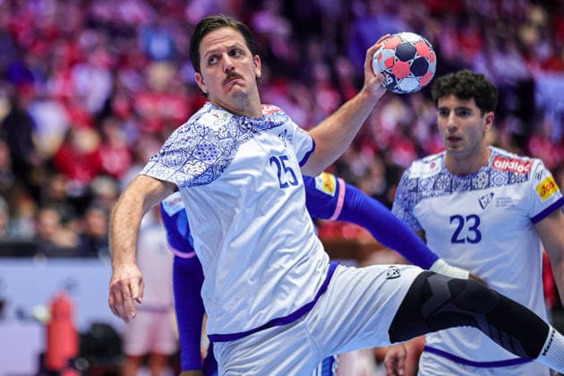 25Areia, Antonio in action Match between FRANCE VS PORTUGAL valid for Men s EHF EURO 2026 at Jyske Bank Boxen in Herning on 24 January 2026. Herning Jyske Bank Boxen Herning Denmark Copyright: xIMAGOx xPRIMExSPORTSxIMAGESx xANGELOxMOREIRAx