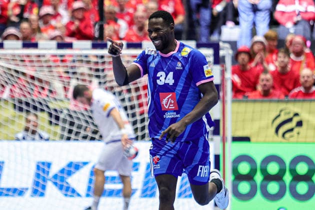 34Konan, Karl in action Match between FRANCE VS PORTUGAL valid for Men s EHF EURO 2026 at Jyske Bank Boxen in Herning on 24 January 2026. Herning Jyske Bank Boxen Herning Denmark Copyright: xIMAGOx xPRIMExSPORTSxIMAGESx xANGELOxMOREIRAx