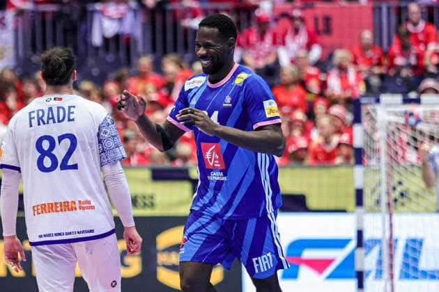 34Konan, Karl in action Match between FRANCE VS PORTUGAL valid for Men s EHF EURO 2026 at Jyske Bank Boxen in Herning on 24 January 2026. Herning Jyske Bank Boxen Herning Denmark Copyright: xIMAGOx xPRIMExSPORTSxIMAGESx xANGELOxMOREIRAx