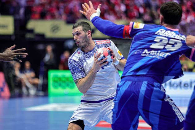 14Silva, Rui in action Match between FRANCE VS PORTUGAL valid for Men s EHF EURO 2026 at Jyske Bank Boxen in Herning on 24 January 2026. Herning Jyske Bank Boxen Herning Denmark Copyright: xIMAGOx xPRIMExSPORTSxIMAGESx xANGELOxMOREIRAx