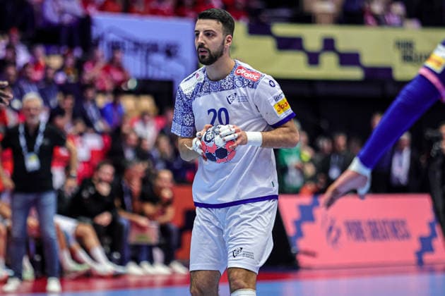 20Neves, Miguel in action Match between FRANCE VS PORTUGAL valid for Men s EHF EURO 2026 at Jyske Bank Boxen in Herning on 24 January 2026. Herning Jyske Bank Boxen Herning Denmark Copyright: xIMAGOx xPRIMExSPORTSxIMAGESx xANGELOxMOREIRAx