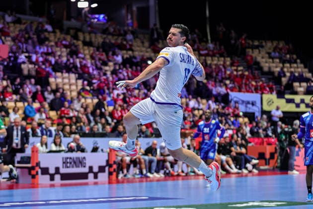 13Salvador, Salvador in action Match between FRANCE VS PORTUGAL valid for Men s EHF EURO 2026 at Jyske Bank Boxen in Herning on 24 January 2026. Herning Jyske Bank Boxen Herning Denmark Copyright: xIMAGOx xPRIMExSPORTSxIMAGESx xANGELOxMOREIRAx