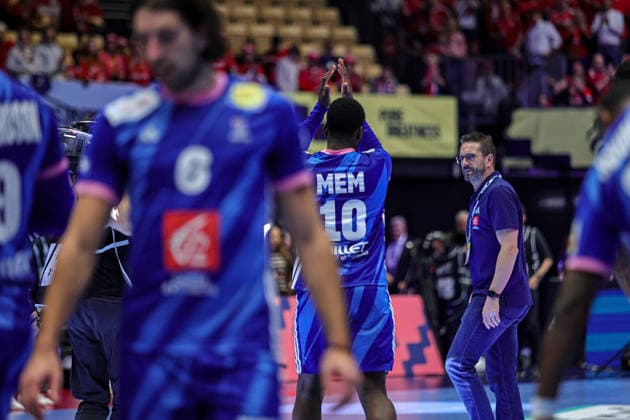 10Mem, Dika in action Match between FRANCE VS PORTUGAL valid for Men s EHF EURO 2026 at Jyske Bank Boxen in Herning on 24 January 2026. Herning Jyske Bank Boxen Herning Denmark Copyright: xIMAGOx xPRIMExSPORTSxIMAGESx xANGELOxMOREIRAx