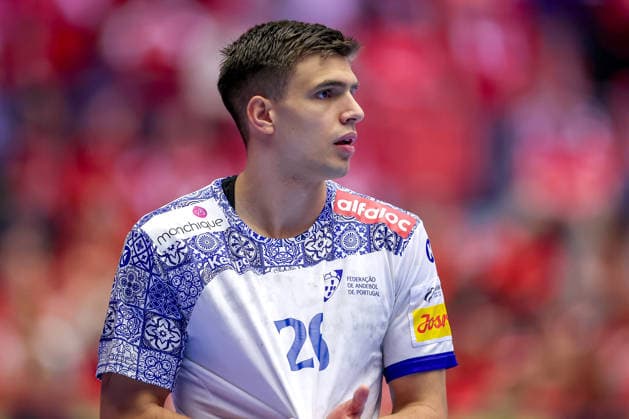 24 01 2026, Handball, Men s EHF EURO 2026, France Portugal, Jyske Bank Boxen in Herning, Denmark, Main Round Francisco Mota Costa Portugal 26 Denmark