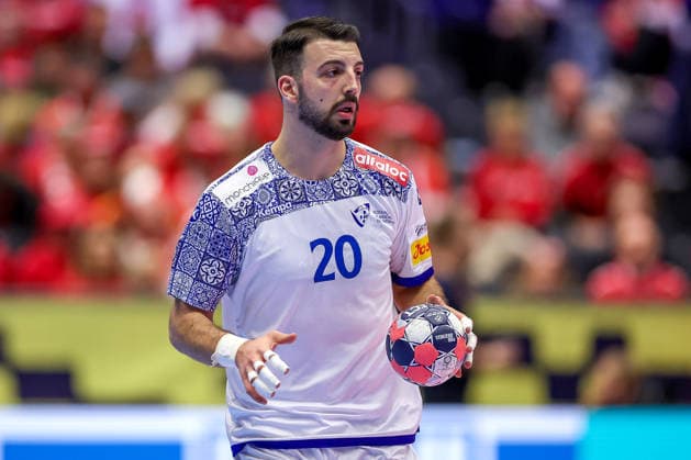 24 01 2026, Handball, Men s EHF EURO 2026, France Portugal, Jyske Bank Boxing in Herning, Denmark, Main Round Miguel Jose Soares Neves Portugal 20 disappointed disappointment Denmark