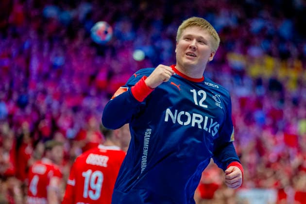 Handball European Championship 2026 Spain Denmark Herning, Denmark 20260124 Denmark s goalkeeper Emil Nielsen during the European Championship handball match between Spain and Denmark at Boxen arena in Herning Photo Stian Lysberg Solum NTB Herning Denmark EDITORIAL USE ONLY RESTRICTED USE FOR BETTING COMPANIES  Copyright: xStianxLysbergxSolumx xNTBx