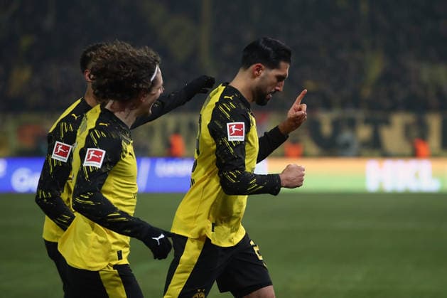 24 01 2026, xtgx, Fussball 1 Bundesliga, Union Berlin Borussia Dortmund v l Torjubel nach dem Tor zum celebrating the goal celebrate 0 1 durch Emre Can Borussia Dortmund DFL DFB REGULATIONS PROHIBIT ANY USE OF PHOTOGRAPHS as IMAGE SEQUENCES and or QUASI VIDEO Berlin