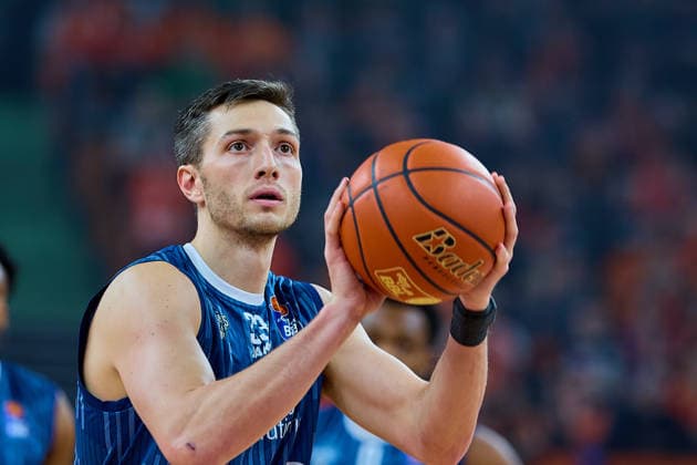 Portrait, Portraet, Free throw by Ryan Mikesell MLP Academics Heidelberg, 33 , Free throw GER, ratiopharm ulm vs MLP Academics Heidelberg, Basketball, 17 Matchday, EasyCredit Bundesliga, Season 2025 2026, 24 01 2026 GER, ratiopharm ulm vs MLP Academics Heidelberg, Basketball, 17 Matchday, EasyCredit Bundesliga, Season 2025 2026, 24 01 2026 New Ulm Copyright: xEibner-Pressefoto GeraldxOelze-dexStoppanyx EP_ODS