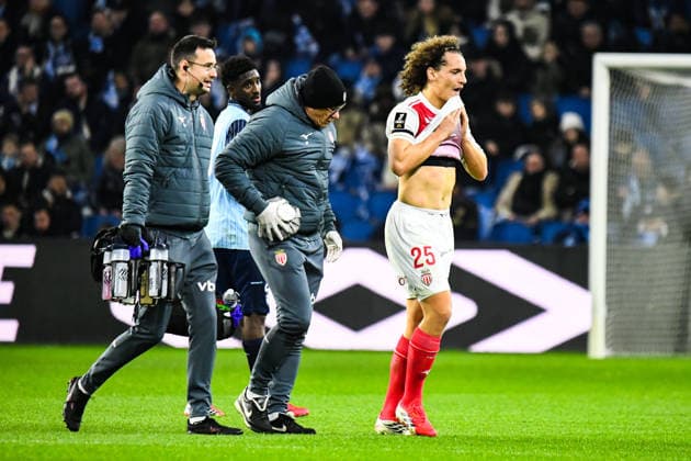 FOOTBALL : AC Le Havre vs AS Monaco - Ligue 1 McDonald s - JournÃ e 19 - 24 01 2026 Sortie sur blessure de Wout Faes (AS Monaco) Le HavreFrance  Copyright: xBaptistexAutissierx