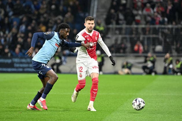 Le Havre Athletic Club v AS Monaco - Ligue 1 McDonald s 2025 2026 26 Simon EBONOG (hac) - 12 CAIO HENRIQUE (asm) during the Ligue 1 McDonald s match between Le Havre and Monaco at Stade Oceane on January 24, 2026 in Le Havre, France. Le Havre France  Copyright: xFEPx 776348256