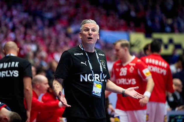 European Men s Handball Championship Denmark Spain Denmark s national coach Nikolaj Jacobsen reacts during the men s handball match between Denmark and Spain in EHF Euro 2026 group B at Jyske Bank Boxen in Herning, Saturday, January 24, 2026 Photo Bo Amstrup Ritzau Scanpix , Herning Denmark Mors  Copyright: BoxAmrstrupx xRitzauxScanpix BoxAmstrupx spdk20260124-201157-L