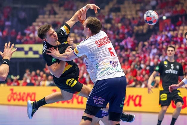 24 01 2026, Handball, Men s EHF EURO 2026, Germany Norway, Jyske Bank Boxen in Herning, Denmark, Main Round xxxxxxxxxxxxxxx Denmark