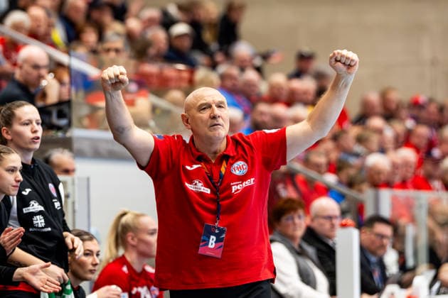 24 01 2026, GER, Handball, League, Women, Season 2025 2026, EHF European League , Group Phase, Thueringer HC CS Minaur Baia Mare Herbert Mueller Thueringer HC,Trainer 99947 Bad Langensalza Salza Halle Sporthalle Mehrz Thüringen Germany