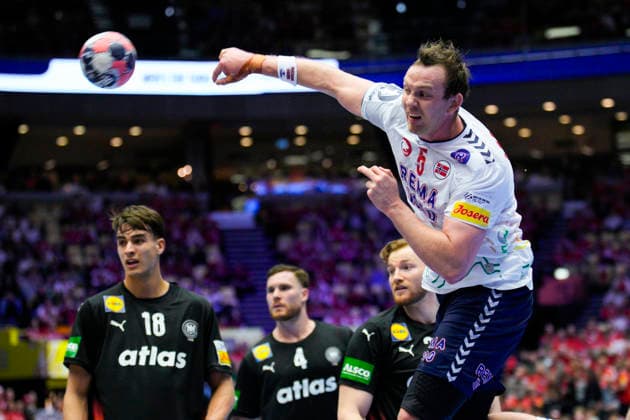 Handball European Championship 2026 Germany Norway Herning, Denmark 20260124 Sander Sagosen during the European Championship handball match between Germany and Norway at Boxen arena in Herning Photo Stian Lysberg Solum NTB Herning Denmark EDITORIAL USE ONLY RESTRICTED USE FOR BETTING COMPANIES  Copyright: xStianxLysbergxSolumx xNTBx