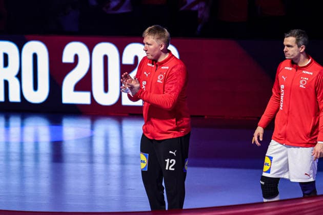 12Nielsen, Emil in action Match between SPAIN VS DENMARK valid for Men s EHF EURO 2026 at Jyske Bank Boxen in Herning on 24 January 2026. Herning Jyske Bank Boxen Herning Denmark Copyright: xIMAGOx xPRIMExSPORTSxIMAGESx xANGELOxMOREIRAx
