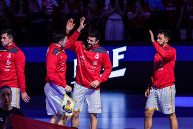 SPAIN in action Match between SPAIN VS DENMARK valid for Men s EHF EURO 2026 at Jyske Bank Boxen in Herning on 24 January 2026. Herning Jyske Bank Boxen Herning Denmark Copyright: xIMAGOx xPRIMExSPORTSxIMAGESx xANGELOxMOREIRAx