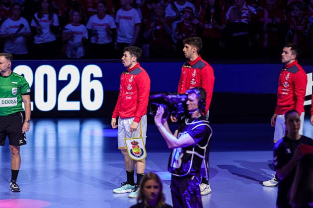 SPAIN in action Match between SPAIN VS DENMARK valid for Men s EHF EURO 2026 at Jyske Bank Boxen in Herning on 24 January 2026. Herning Jyske Bank Boxen Herning Denmark Copyright: xIMAGOx xPRIMExSPORTSxIMAGESx xANGELOxMOREIRAx