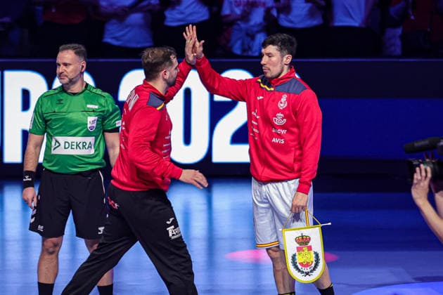 SPAIN in action Match between SPAIN VS DENMARK valid for Men s EHF EURO 2026 at Jyske Bank Boxen in Herning on 24 January 2026. Herning Jyske Bank Boxen Herning Denmark Copyright: xIMAGOx xPRIMExSPORTSxIMAGESx xANGELOxMOREIRAx