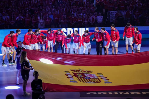 SPAIN in action Match between SPAIN VS DENMARK valid for Men s EHF EURO 2026 at Jyske Bank Boxen in Herning on 24 January 2026. Herning Jyske Bank Boxen Herning Denmark Copyright: xIMAGOx xPRIMExSPORTSxIMAGESx xANGELOxMOREIRAx