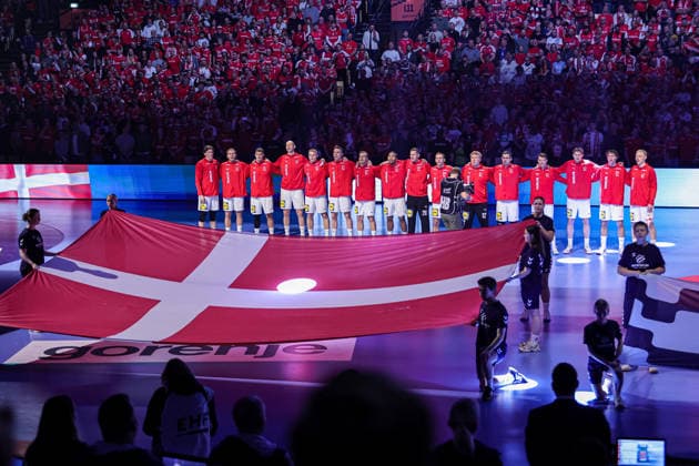 DENMARK in action Match between SPAIN VS DENMARK valid for Men s EHF EURO 2026 at Jyske Bank Boxen in Herning on 24 January 2026. Herning Jyske Bank Boxen Herning Denmark Copyright: xIMAGOx xPRIMExSPORTSxIMAGESx xANGELOxMOREIRAx