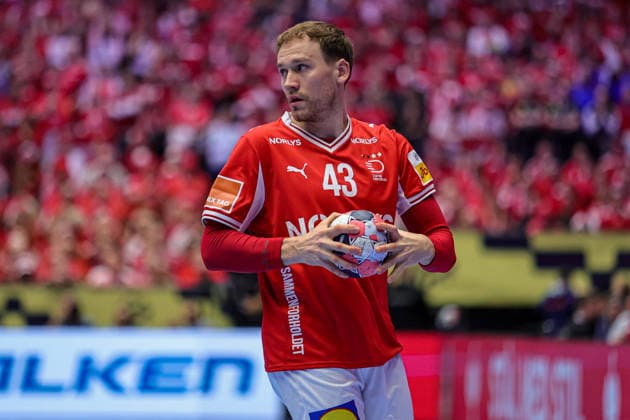 43Pytlick, Simon in action Match between SPAIN VS DENMARK valid for Men s EHF EURO 2026 at Jyske Bank Boxen in Herning on 24 January 2026. Herning Jyske Bank Boxen Herning Denmark Copyright: xIMAGOx xPRIMExSPORTSxIMAGESx xANGELOxMOREIRAx