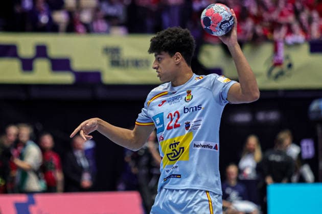 22Fis, Marcos in action Match between SPAIN VS DENMARK valid for Men s EHF EURO 2026 at Jyske Bank Boxen in Herning on 24 January 2026. Herning Jyske Bank Boxen Herning Denmark Copyright: xIMAGOx xPRIMExSPORTSxIMAGESx xANGELOxMOREIRAx