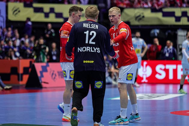 DENMARK in action Match between SPAIN VS DENMARK valid for Men s EHF EURO 2026 at Jyske Bank Boxen in Herning on 24 January 2026. Herning Jyske Bank Boxen Herning Denmark Copyright: xIMAGOx xPRIMExSPORTSxIMAGESx xANGELOxMOREIRAx