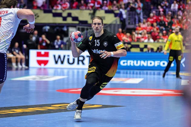 15Knorr, Juri in action Match between NORWAY VS GERMANY valid for Men s EHF EURO 2026 at Jyske Bank Boxen in Herning on 24 January 2026. Herning Jyske Bank Boxen Herning Denmark Copyright: xIMAGOx xPRIMExSPORTSxIMAGESx xANGELOxMOREIRAx
