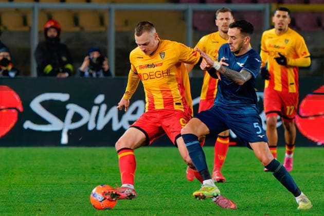 Nikola Stulic of US Lecce in action against Nikola Stulic of US Lecce during US Lecce vs SS Lazio, Italian soccer Serie A match in Lecce, Italy, January 24 2026  Copyright: xEmmanuelexMastrodonato IPAxSportx xipa-agency.netx xx IPA_70515794 IPA_Agency_IPA70515794
