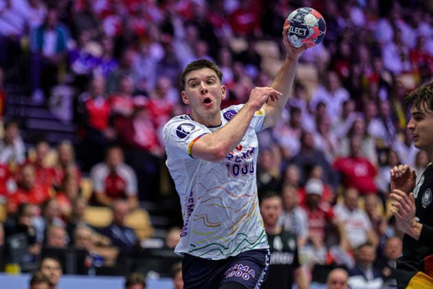 35Anderson, Patrick in action Match between NORWAY VS GERMANY valid for Men s EHF EURO 2026 at Jyske Bank Boxen in Herning on 24 January 2026. Herning Jyske Bank Boxen Herning Denmark Copyright: xIMAGOx xPRIMExSPORTSxIMAGESx xANGELOxMOREIRAx