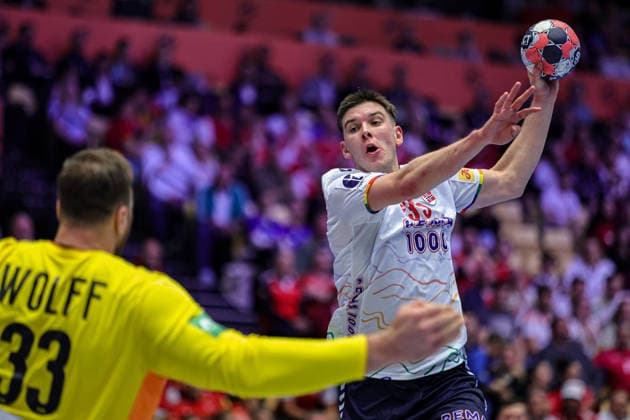 35Anderson, Patrick in action Match between NORWAY VS GERMANY valid for Men s EHF EURO 2026 at Jyske Bank Boxen in Herning on 24 January 2026. Herning Jyske Bank Boxen Herning Denmark Copyright: xIMAGOx xPRIMExSPORTSxIMAGESx xANGELOxMOREIRAx