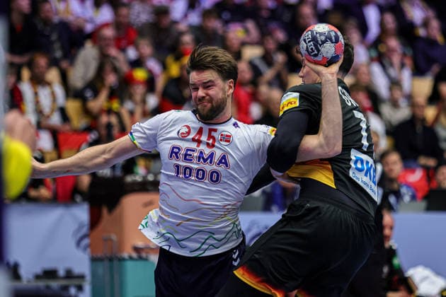45Schonningsen, Simen in action Match between NORWAY VS GERMANY valid for Men s EHF EURO 2026 at Jyske Bank Boxen in Herning on 24 January 2026. Herning Jyske Bank Boxen Herning Denmark Copyright: xIMAGOx xPRIMExSPORTSxIMAGESx xANGELOxMOREIRAx