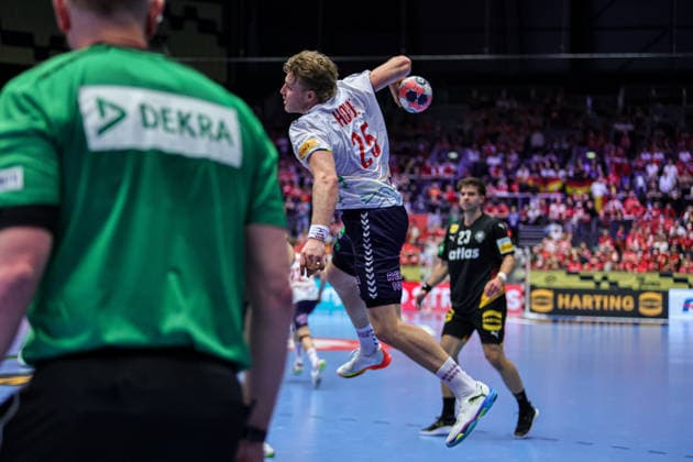 25Hovde, Martin in action Match between NORWAY VS GERMANY valid for Men s EHF EURO 2026 at Jyske Bank Boxen in Herning on 24 January 2026. Herning Jyske Bank Boxen Herning Denmark Copyright: xIMAGOx xPRIMExSPORTSxIMAGESx xANGELOxMOREIRAx