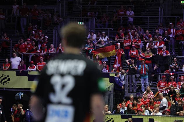 GERMANY FANS in action Match between NORWAY VS GERMANY valid for Men s EHF EURO 2026 at Jyske Bank Boxen in Herning on 24 January 2026. Herning Jyske Bank Boxen Herning Denmark Copyright: xIMAGOx xPRIMExSPORTSxIMAGESx xANGELOxMOREIRAx