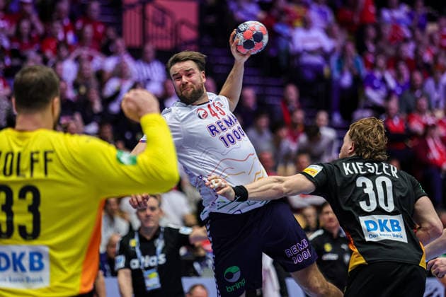 45Schonningsen, Simen in action Match between NORWAY VS GERMANY valid for Men s EHF EURO 2026 at Jyske Bank Boxen in Herning on 24 January 2026. Herning Jyske Bank Boxen Herning Denmark Copyright: xIMAGOx xPRIMExSPORTSxIMAGESx xANGELOxMOREIRAx